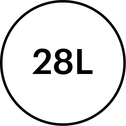 28 litre volume feature icon