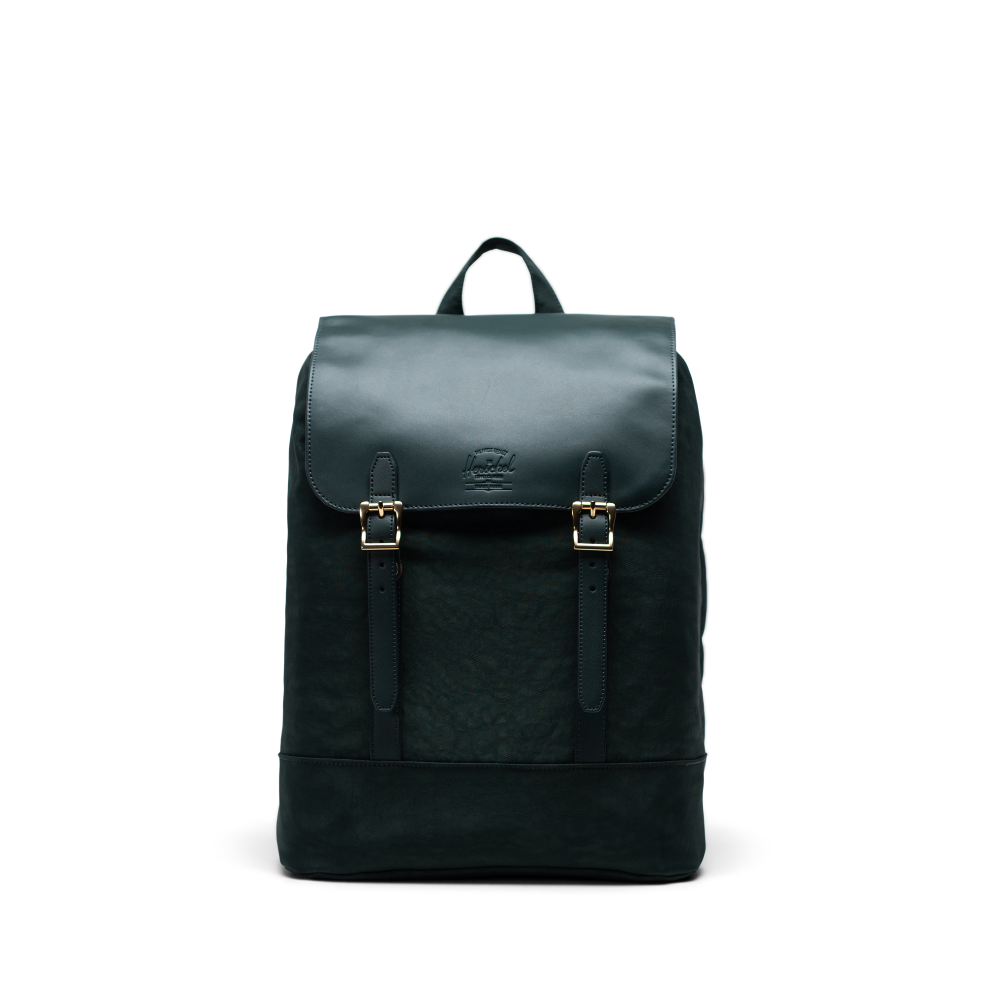 Herschel black leather outlet backpack